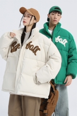潮牌情侣2023冬季男女同款毛巾绣加厚棉衣保暖棉服MYTC157P95，男装棉衣，电商B220