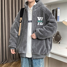 2023冬上新港风加绒宽松棉衣羊羔绒连帽外套男女990-P110控价158，男装棉衣，电商A441-1