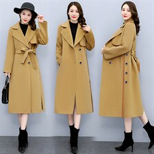 2024年冬季新款双面羊绒手工缝制气质时尚长款羊毛呢外套，女装双面呢，妙形