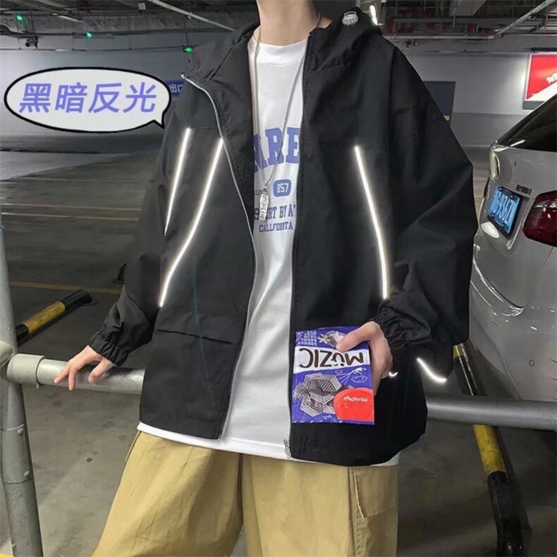 男春季新款卫衣反光条双层夹克W320P45,男装夹克,星座1116-2