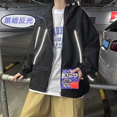 男春季新款卫衣反光条双层夹克W320P45，男装夹克，星座1116-2