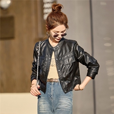 【2025冬季女装新款】大量现货时尚加绒保暖洋气短款皮衣外套皮棉，女装皮衣，简古