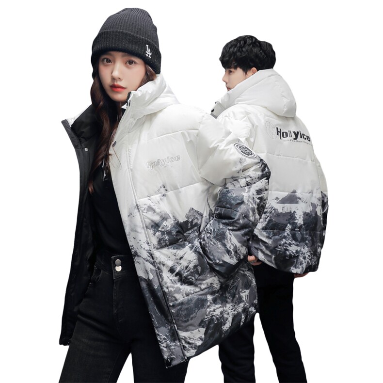现货仓库桥园路连帽轻薄学生雪山渐变色情侣白鸭绒羽绒服外套,男装羽绒服,星座301D-5(原星座1415）