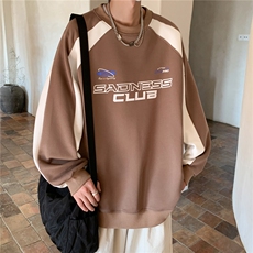 2024春装潮街头宽松撞色机车服元素情侣卫衣印花外套H802P58，男装卫衣，电商A341