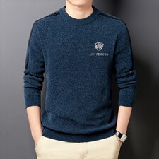 21新款加厚毛衣秋冬针织衫男中青年圆领宽松纯色打底衫DDD173-P90,男装针织衫/毛衣,电商B212（原钱塘6029）
