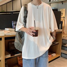 新款百褶冰丝五分袖夏季潮流港风ins休闲百搭宽松T恤T847-P24，男装T恤，星座512-2