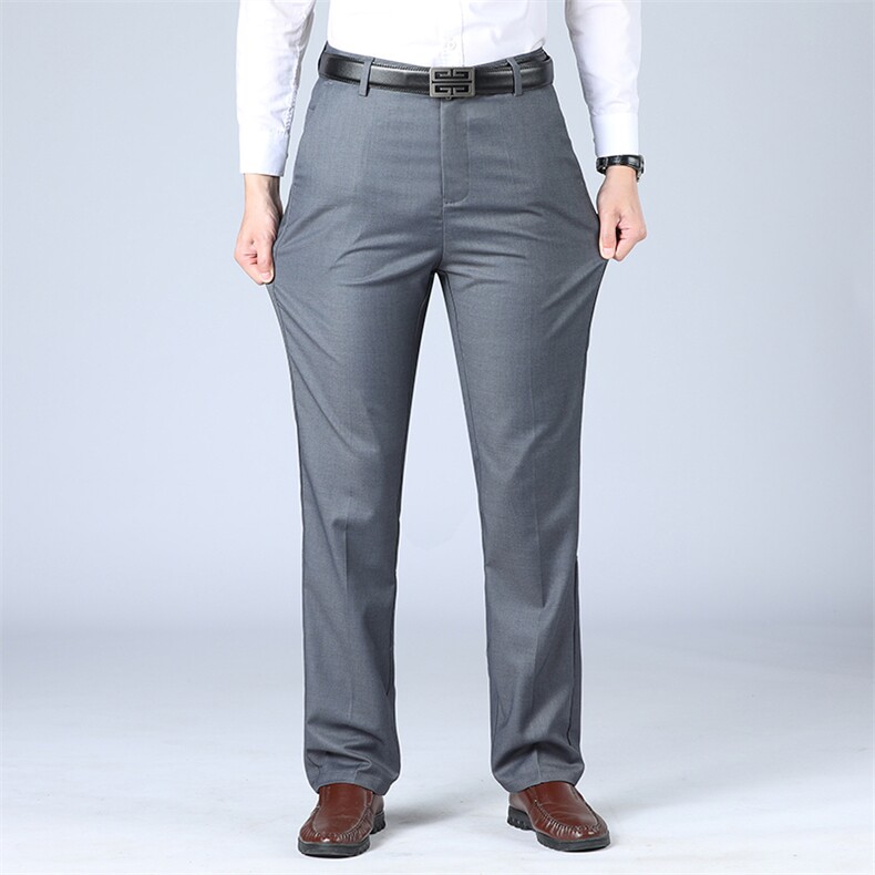 DS812钱塘2020-3春夏中老年男士商务休闲裤宽松弹力薄款长裤P55图片