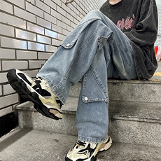 牛仔裤男款男生宽松直筒休闲长裤男士潮牌N0737-P55，男装牛仔裤，星座308B-1