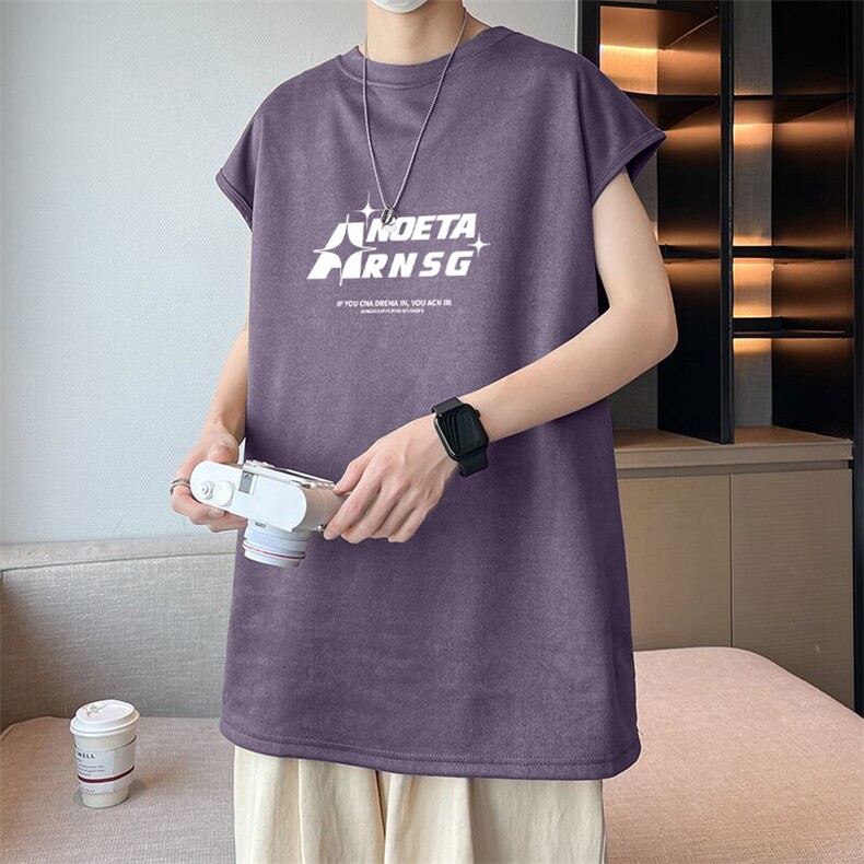 可设48小时发货支持抖音得物来样二开240克重磅美式麂皮绒背心t恤，男装背心/马甲，电商A486