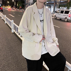 春秋新品港风纯色外套男士宽松休闲ins港风复古西装W186-P58，男装夹克，星座512-2