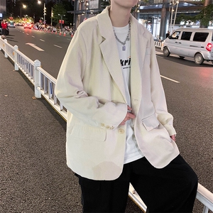 春秋新品港风纯色外套男士宽松休闲ins港风复古西装 W186-P58图片