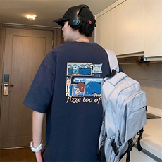 T827港风潮牌高街美式短袖T恤男夏季新款宽松半袖ins重磅纯棉体恤，男装T恤，星座304A-1