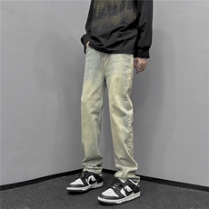 k1040-p48-限价68S-3XL微弹高阶港风中性小脚修身ins牛仔裤，男装牛仔裤，星座116