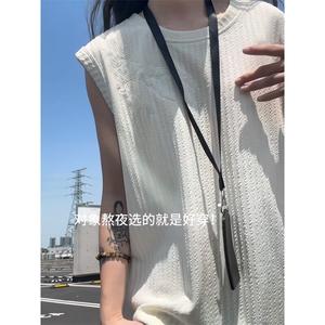 XZ809A/FFF02/特P24/控48 美式V领坎肩万针绣花背心T恤图片