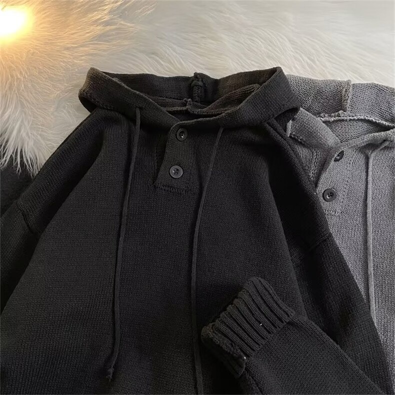 连帽毛衣男日系慵懒风复古宽松线衣针织外套1001-1-M550-P48,男装针织衫/毛衣,星座1001-1