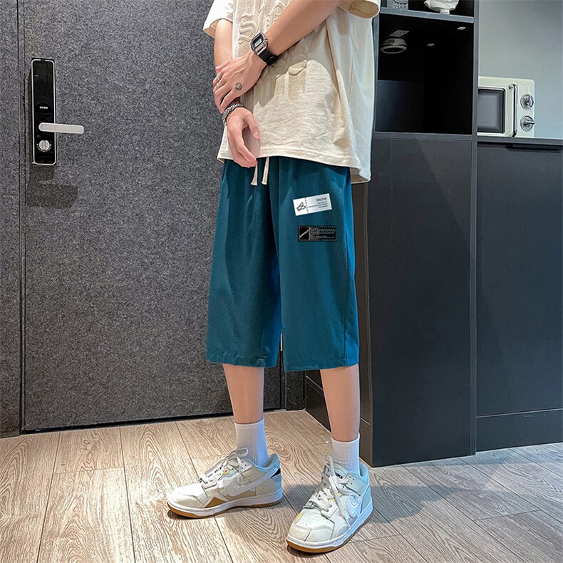 QK72118-P25冰丝七分裤男大码速干短裤男五分裤港风,男装休闲裤,电商A040