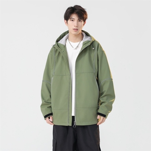 现货2025春款潮牌反光防水外套户外软壳冲锋衣夹克JK0222-P93