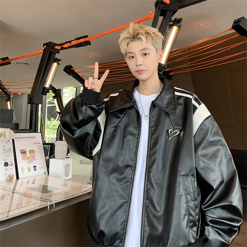 原创PU皮棉服夹克男冬季加厚皮衣外套高级设计棒球服-控158,男装夹克,星座310A-3