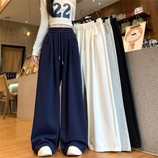 无品牌运动裤女秋冬季2025新款高腰垂感直筒阔腿裤美式宽松卫裤子，男装休闲裤，星座1210-1
