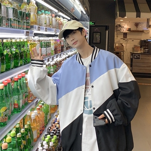 2025春装新款撞色情侣款休闲港风夹克外套棒球服D201-DM97-P65图片