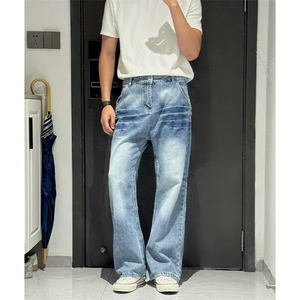 【高质量量大可谈档口1000+特P43 】牛仔裤男女裂纹牛仔裤XZ610A图片