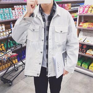 204-JK02-P45男装外套全棉春秋季休闲夹克男士年棒球服外衣韩版图片