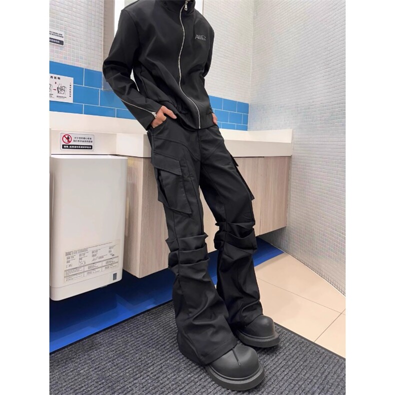 FFY2173-P55美式褶皱显瘦工装裤小众西裤，男装西裤，电商B323A