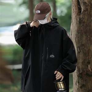 早秋户外山系潮牌长袖连帽夹克外套冲锋衣男W1166-P70图片