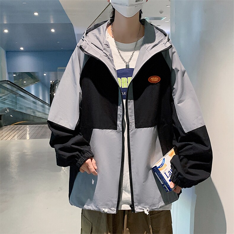 2021新款拼色夹克秋季潮牌港风宽松潮流百搭休闲外套W1730-P60,男装夹克,星座512-4