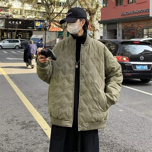 棉服男冬季韩系宽松潮流百搭oversize时尚菱格ins棉外套W5811-P65图片