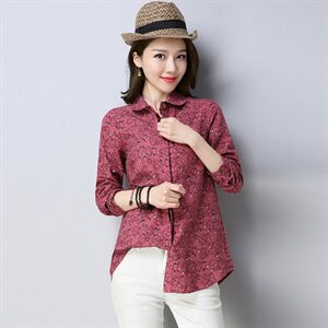 时尚都市修身显瘦气质个性2024年秋款印花长袖衬衫排多扣休闲潮流,女装衬衫,风姿绰