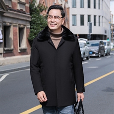 中老年男士冬季加厚保暖羽绒服男装新款商务休闲翻领爸爸装外套，男装羽绒服，电商B212（原钱塘6029）