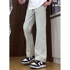 有货（自家图）四色基础款纯色微喇阔腿牛仔长裤K910特P42控58，男装休闲裤，星座218-5