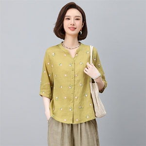 妈妈端庄大气夏装2025新款中老年女装短袖穿搭一整套洋气高贵图片