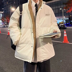 两面穿羊羔绒衣男秋冬ins袄外套加厚宽松立领服 W2326-P78图片