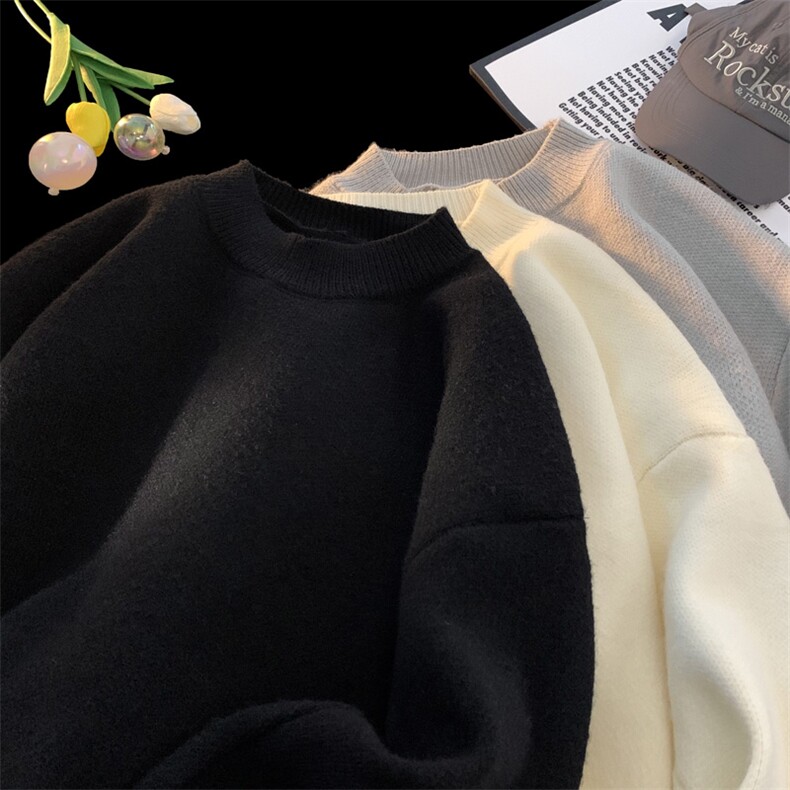 高质量！秋冬季半高领毛衣男士加绒加厚线衣男针织衫男DMY200-P45，男装针织衫/毛衣，电商B371