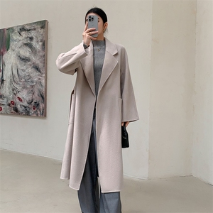翻领双面羊绒大衣女中长款2024新款秋冬毛呢外套图片