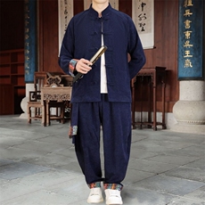 男士外套灯芯绒夹克套装盘扣立领风XZ1512-2502套装-P130，男装夹克，星座1512