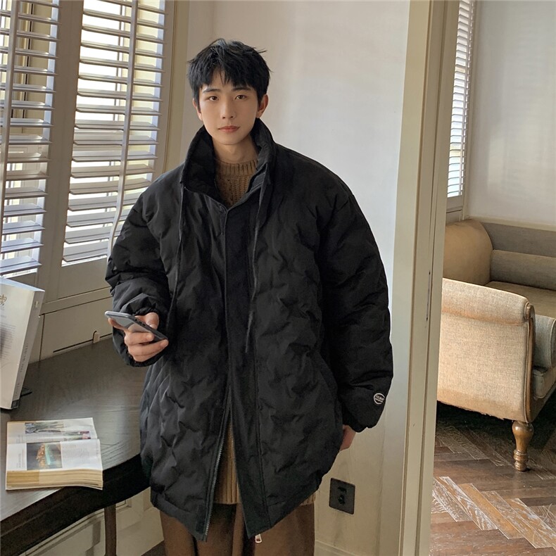 1定制面料棉衣大码M-5XL港风情侣半高领棉服外套男8707P125控168,男装棉衣,星座226-2