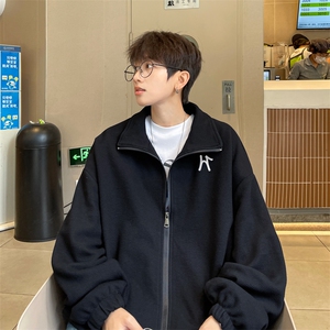 华夫格！开衫男外套男夹克男宽松华夫格上衣男港风HJK183-P55图片