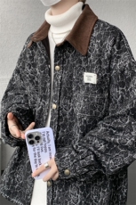 现货JK1165-特P65撞色秋冬美式宽松上衣休闲夹克大码外套，男装夹克，电商A059