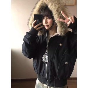 潮座山雕棉衣外套女2025冬季新款cleanfit短款加厚高级感棉服潮