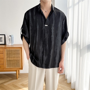B353 CS366 P55 M-3XL 聚酯纤维100 夏新款2025冰丝衬衫直播款绿图片