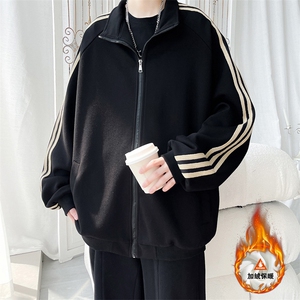 开衫卫衣三条杠立领外套加绒加厚WJ4632-特P58/常规W4602-特P52