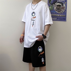 休闲套装夏季短裤2023新款运动两件套潮牌帅气A161-2-TZ03-P50，男装休闲套装，电商A161-2