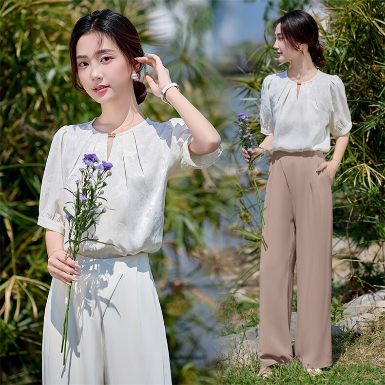 短袖衬衫女装设计感小众2025夏季新款小个子短款衬衣时尚别致上衣，女装衬衫，时尚俏佳人