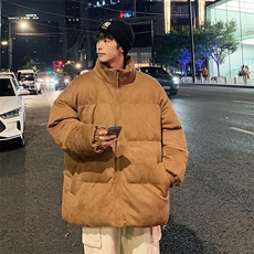 港风麂皮绒棉服男冬新款情侣棉衣外套加厚棉袄羽绒服MY8805-P68，男装棉衣，星座205-1
