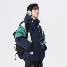 2024秋冬季冲锋衣夹克加厚棉衣宽松拼接情侣外套A436-5919-P105，男装棉衣，电商A436