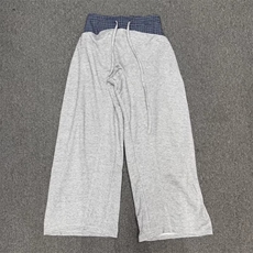 美式格纹拼接腰头设计阔腿裤春秋宽松显瘦垂感男女休闲裤，男装休闲裤，星座410-6（原星座1304-1）
