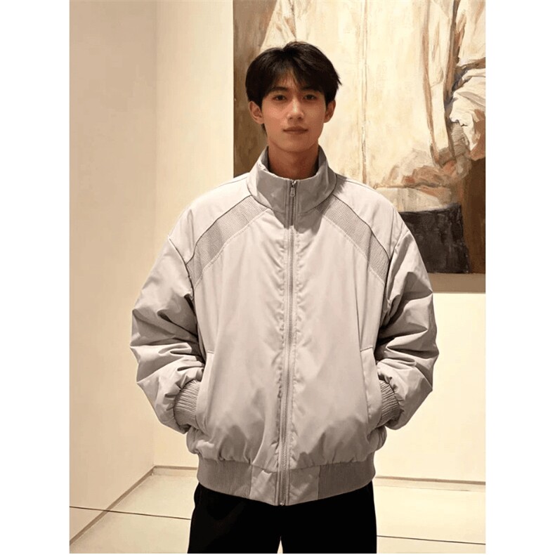 高品质春装新款老钱风美式高街解构立领棒球服飞行夹克潮休闲外套,男装夹克,电商A443